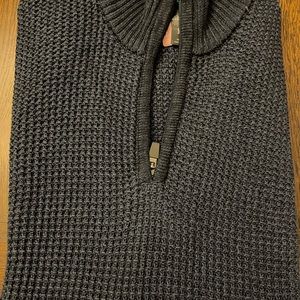 Eddie Bauer half zip blue waffle long sleeve sweater